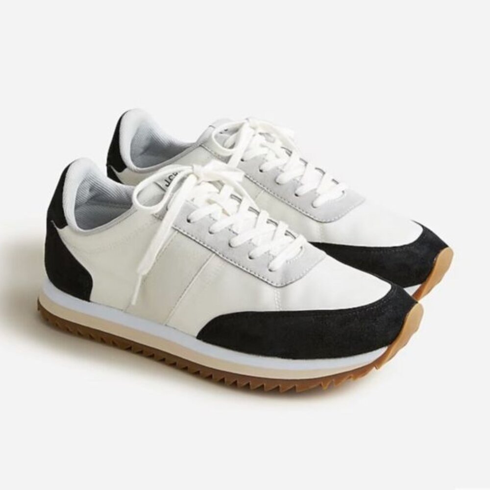 J Crew Trainers sneakers in Colorblock. Black/Ivory - Like New!